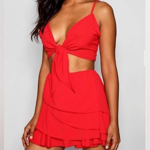 Frill Skort Tie Top Co-ord Set
